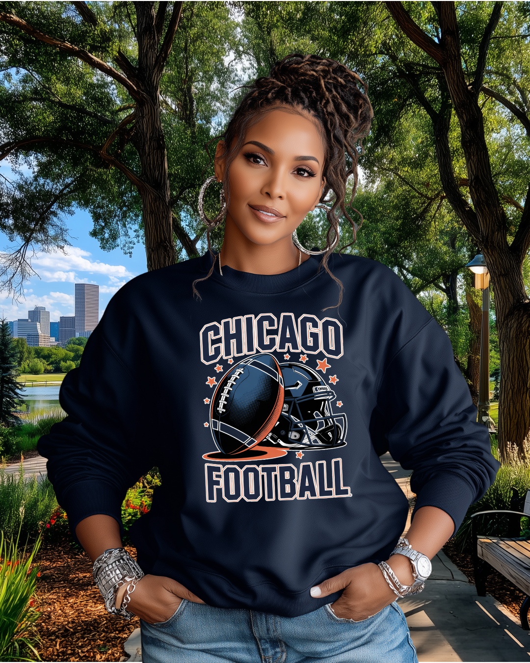 Chicago Football with Helmet