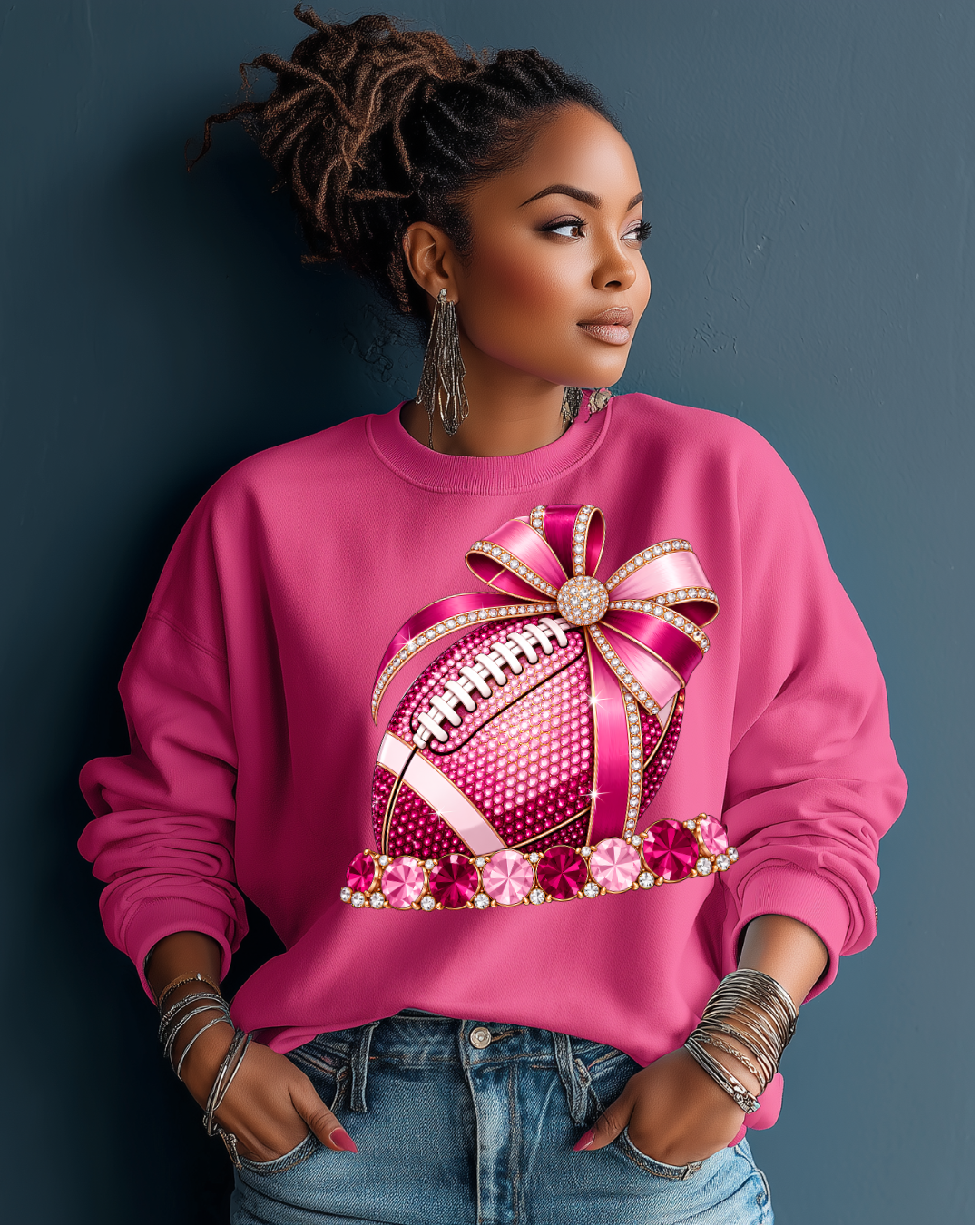 Blinged Pink Football