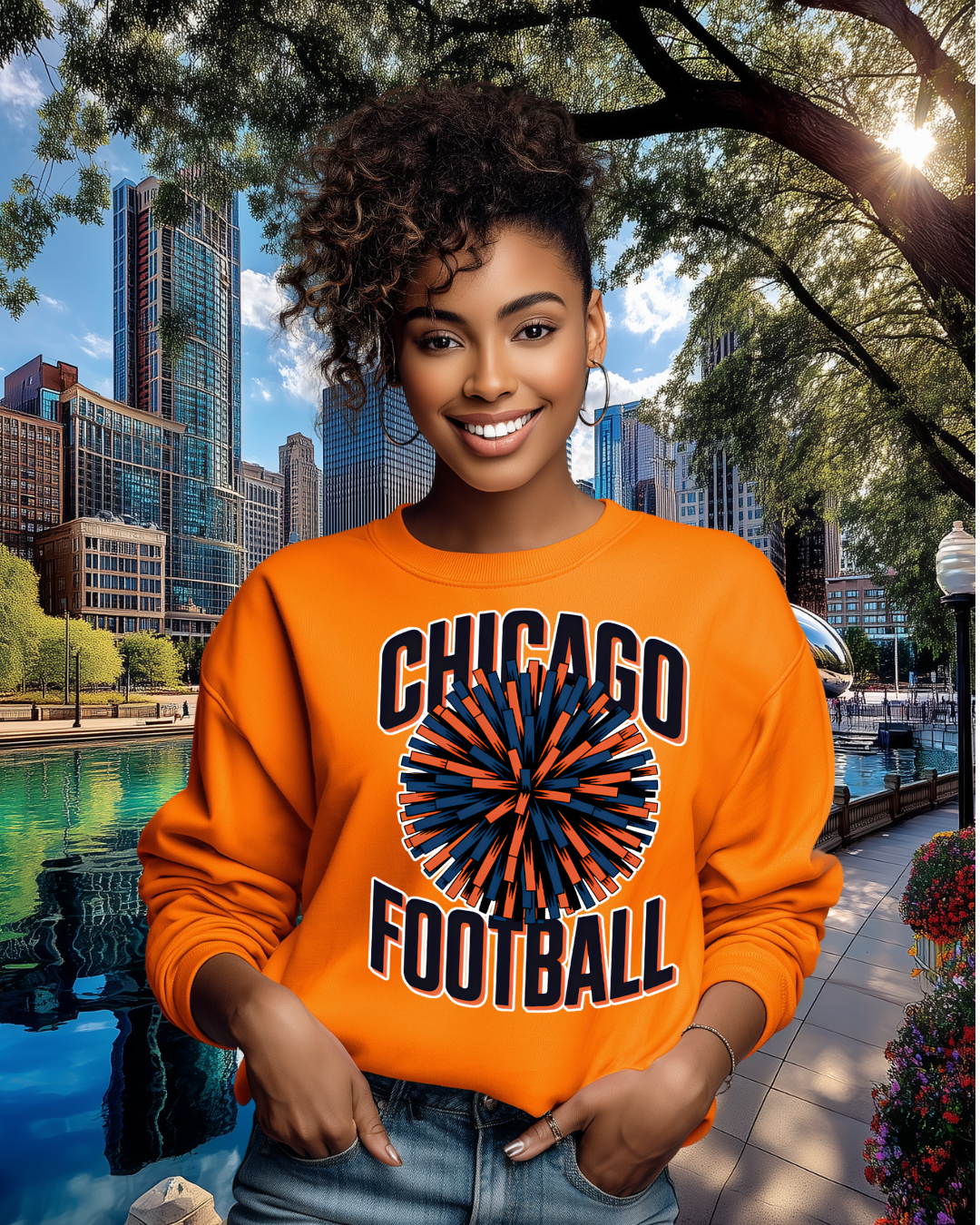 Chicago Football with Pom Pom