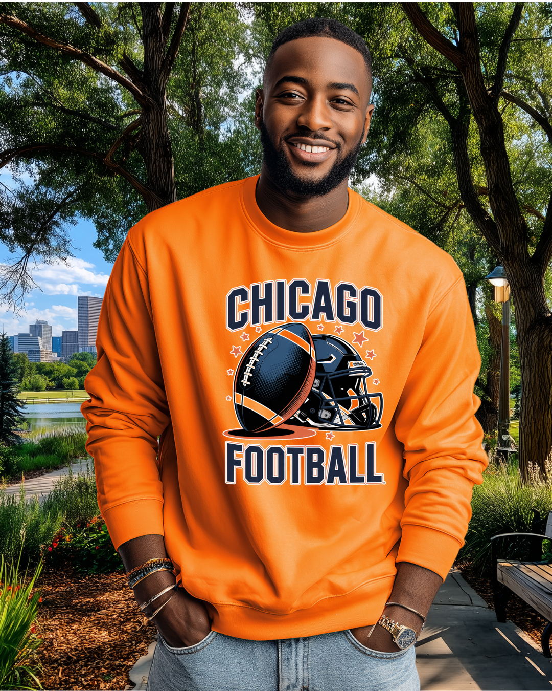 Chicago Football with Helmet