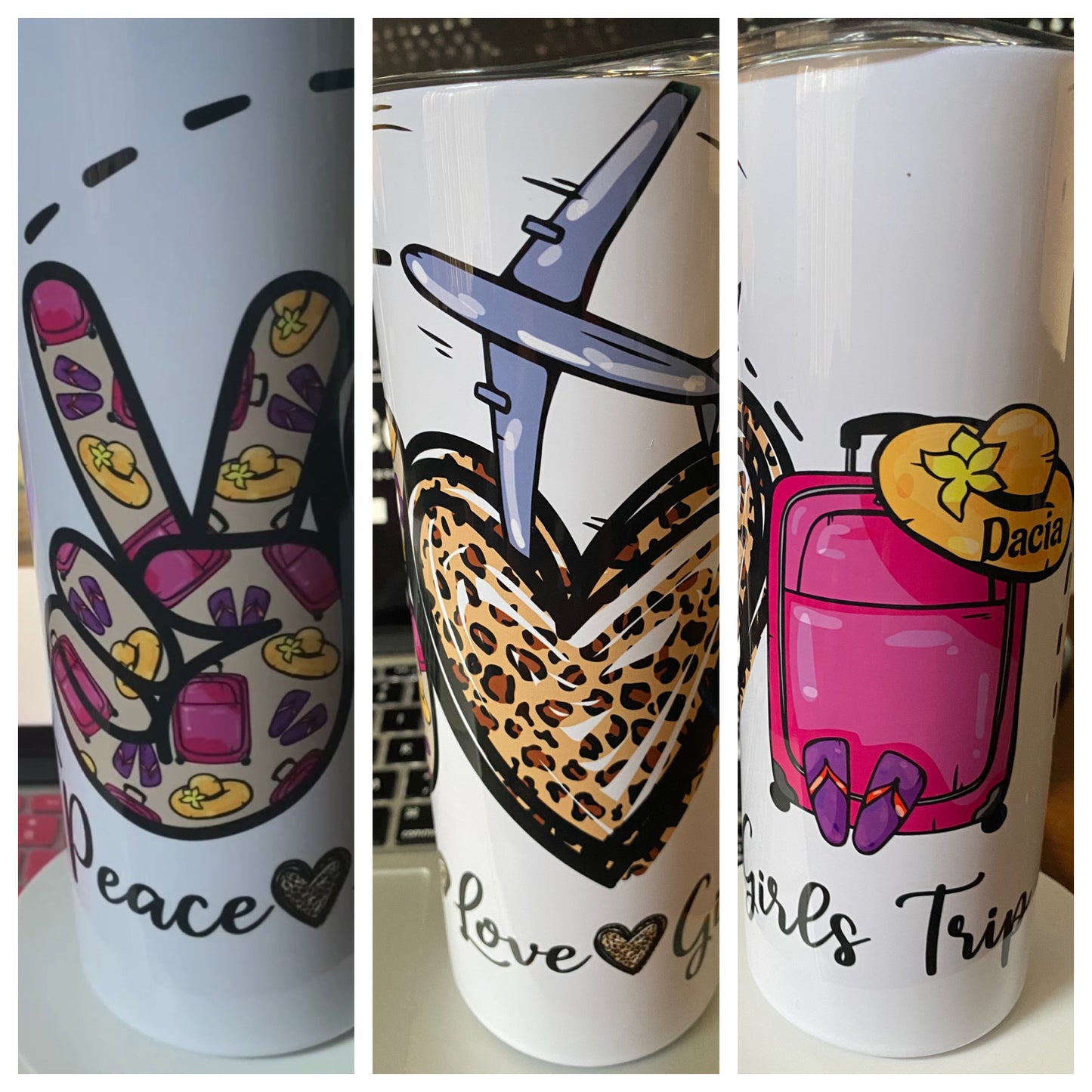 Peace Love Girl's Trip Tumbler